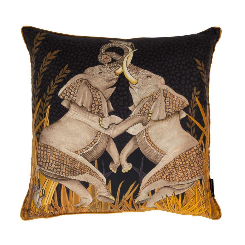 Dancing Elephants Pillow by Ngala Trading Company