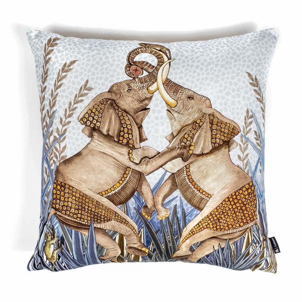 Dancing Elephants Pillow by Ngala Trading Company
