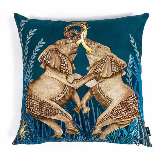 Dancing Elephants Pillow by Ngala Trading Company