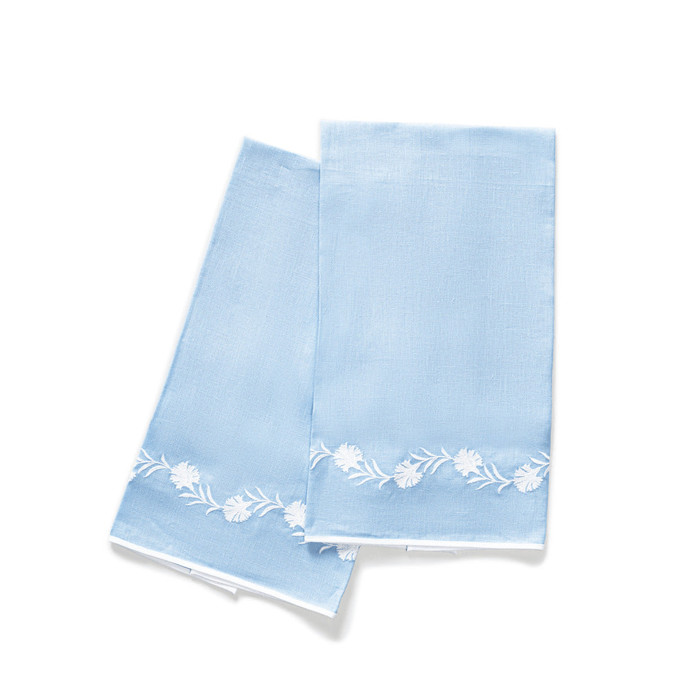 Daphne Guest Towels set of 2 Azure & White 