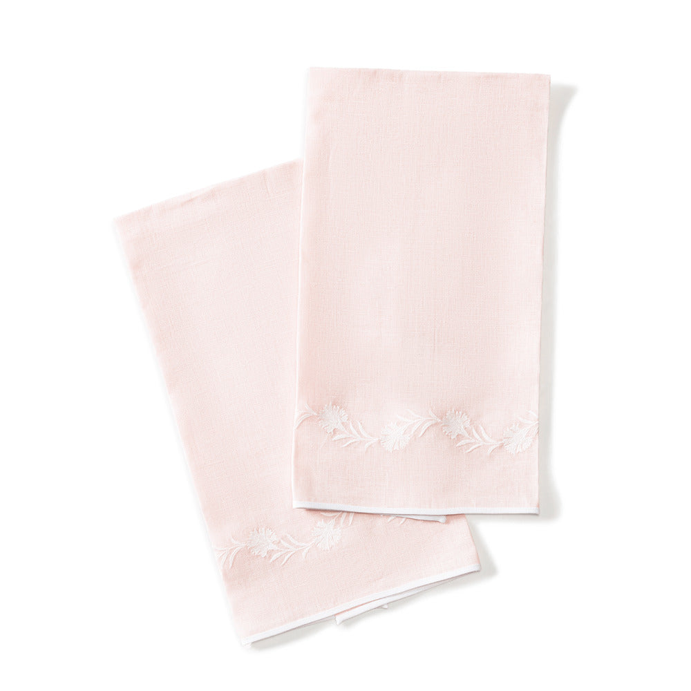 Daphne Guest Towels set of 2 Pink & White 