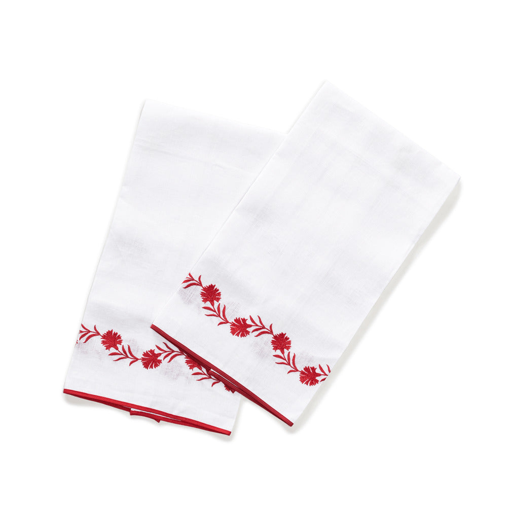 Daphne Guest Towels set of 2 Red 
