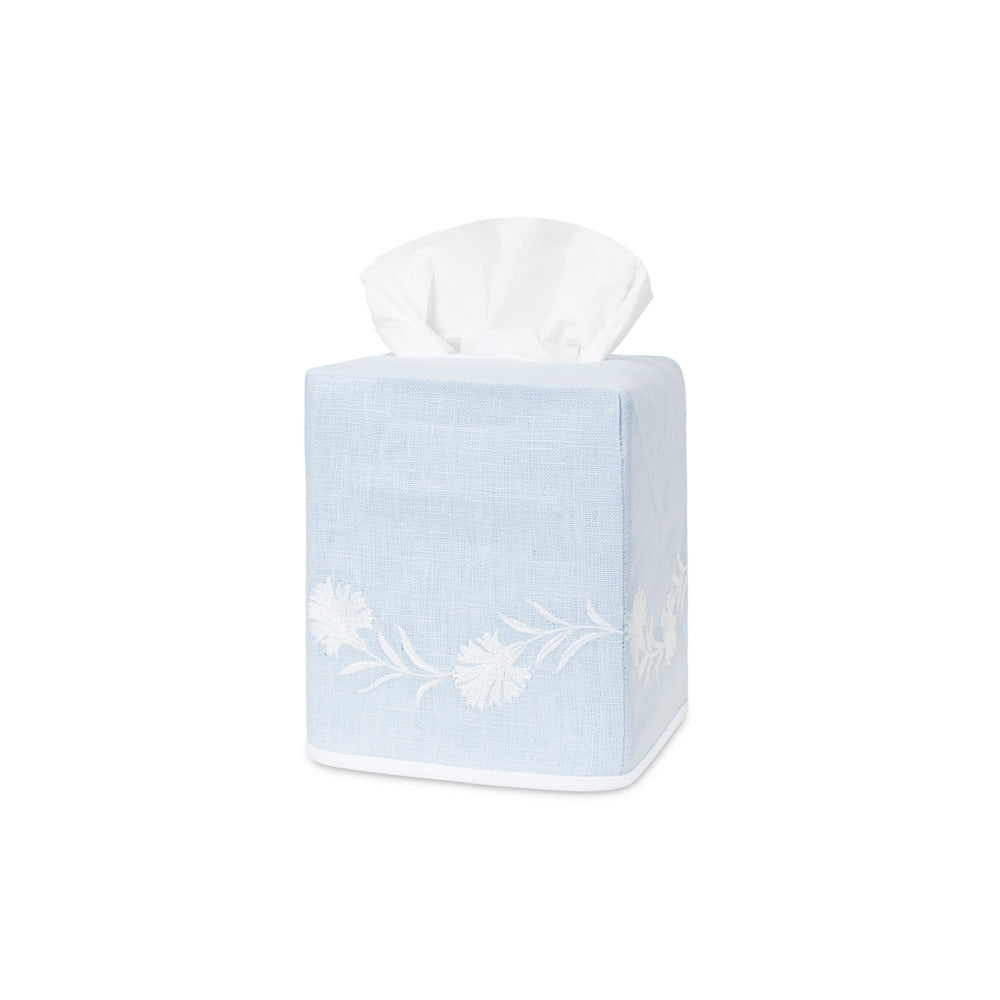 Daphne Tissue Box Cover Ice Blue & White 