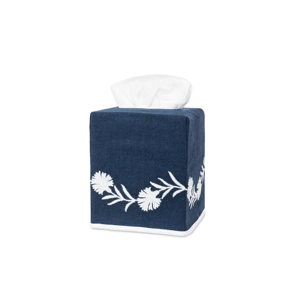 Daphne Tissue Box Cover Navy & White 