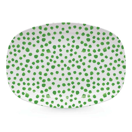 Dark Green Dotty Platter by Mariposa