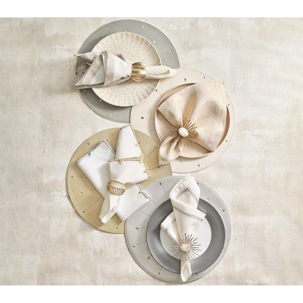 Dart Reversible Placemat in Gray & Beige - Set of 4 by Kim Seybert 2