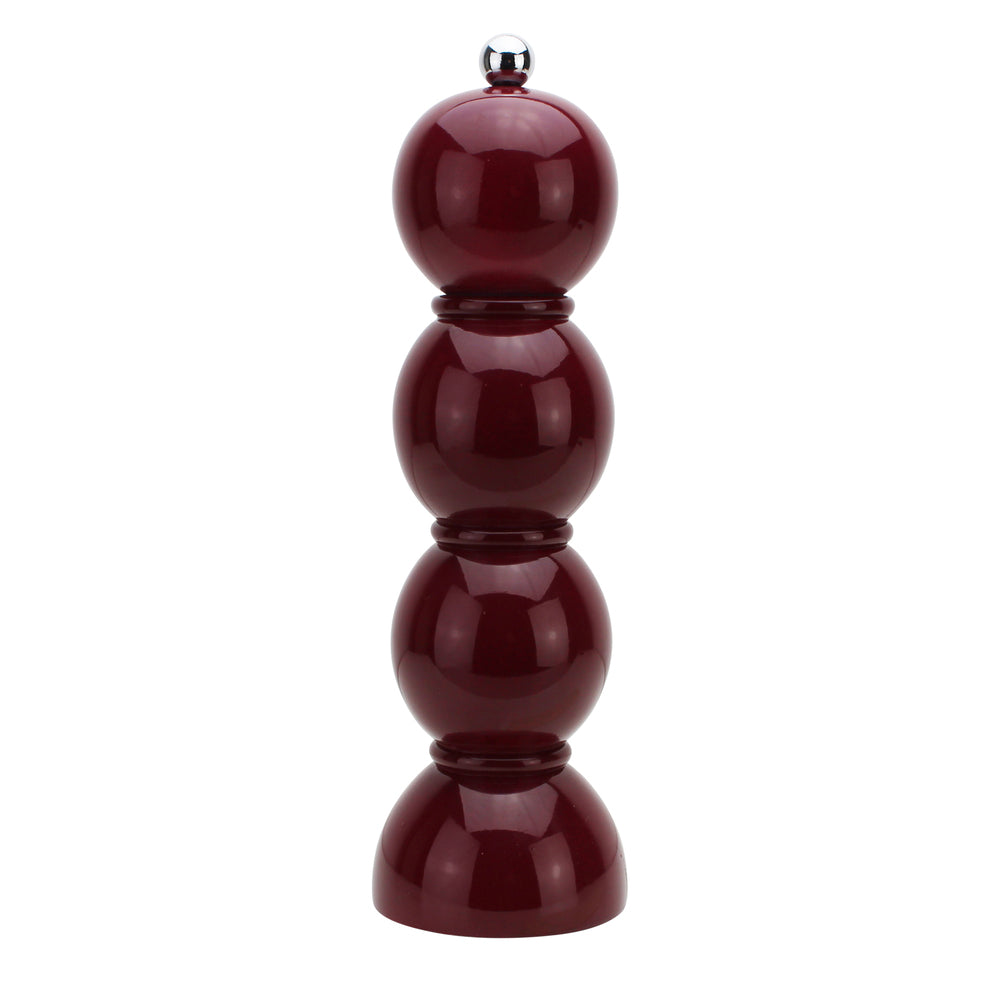 Deep Cherry Red Bobbin Salt or Pepper Mill Grinder 24cm by Addison Ross