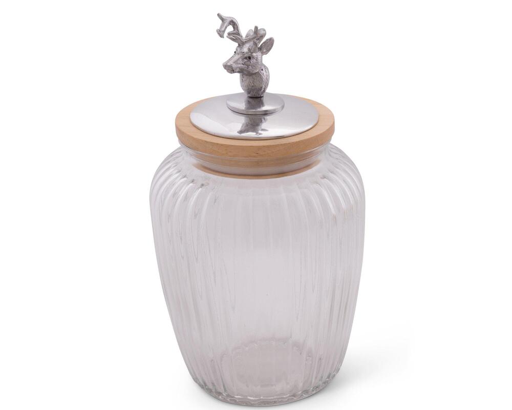 Deer / Elk Glass Canister by Arthur Court Designs 2