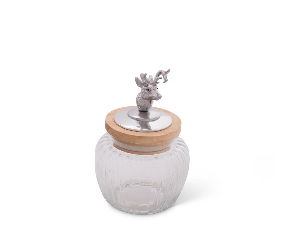 Deer / Elk Glass Canister by Arthur Court Designs