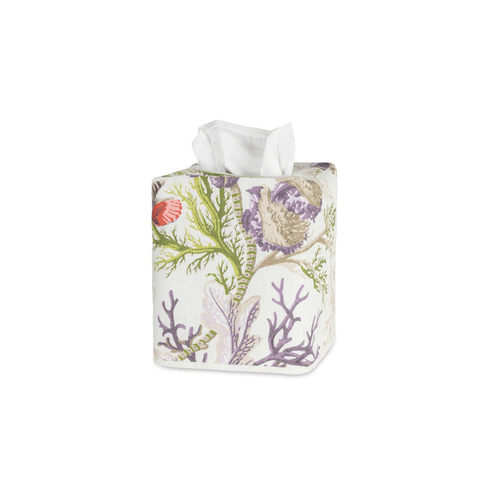 Del Tesoro Linen Tissue Box Cover Sea Orchid 