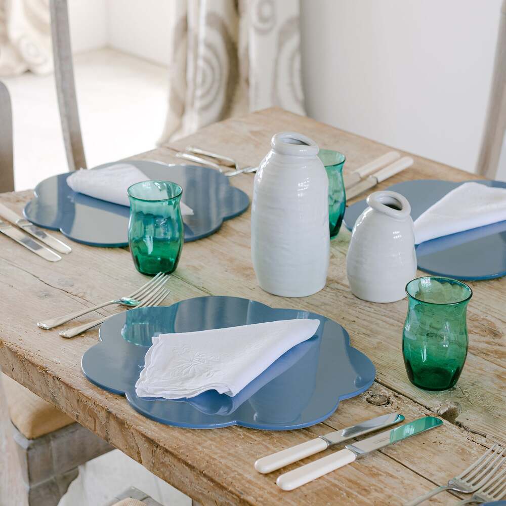 Denim Lacquer Placemats - Set of 4 13"x13" by Addison Ross Additional Image-2