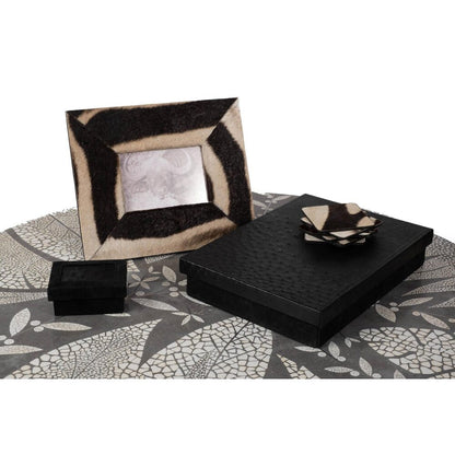 Desk Organizer Box - Ostrich Leather/Suede - Black by Ngala Trading Company Additional Image - 7