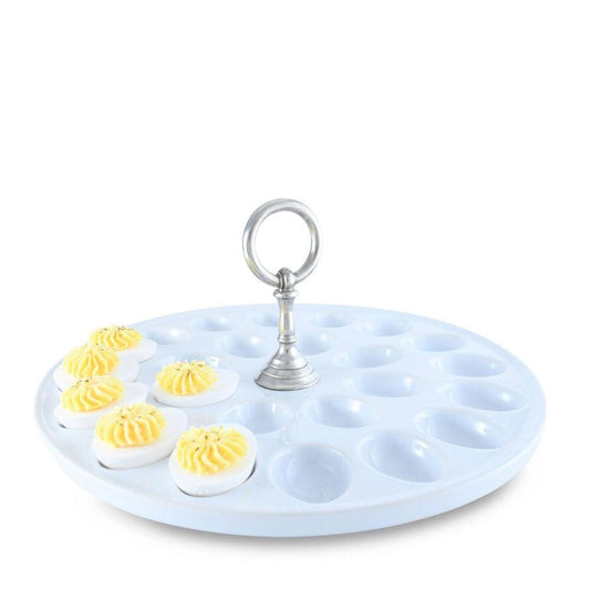 Deviled Egg Tray with Pewter Classic Ring Handle by Vagabond House 