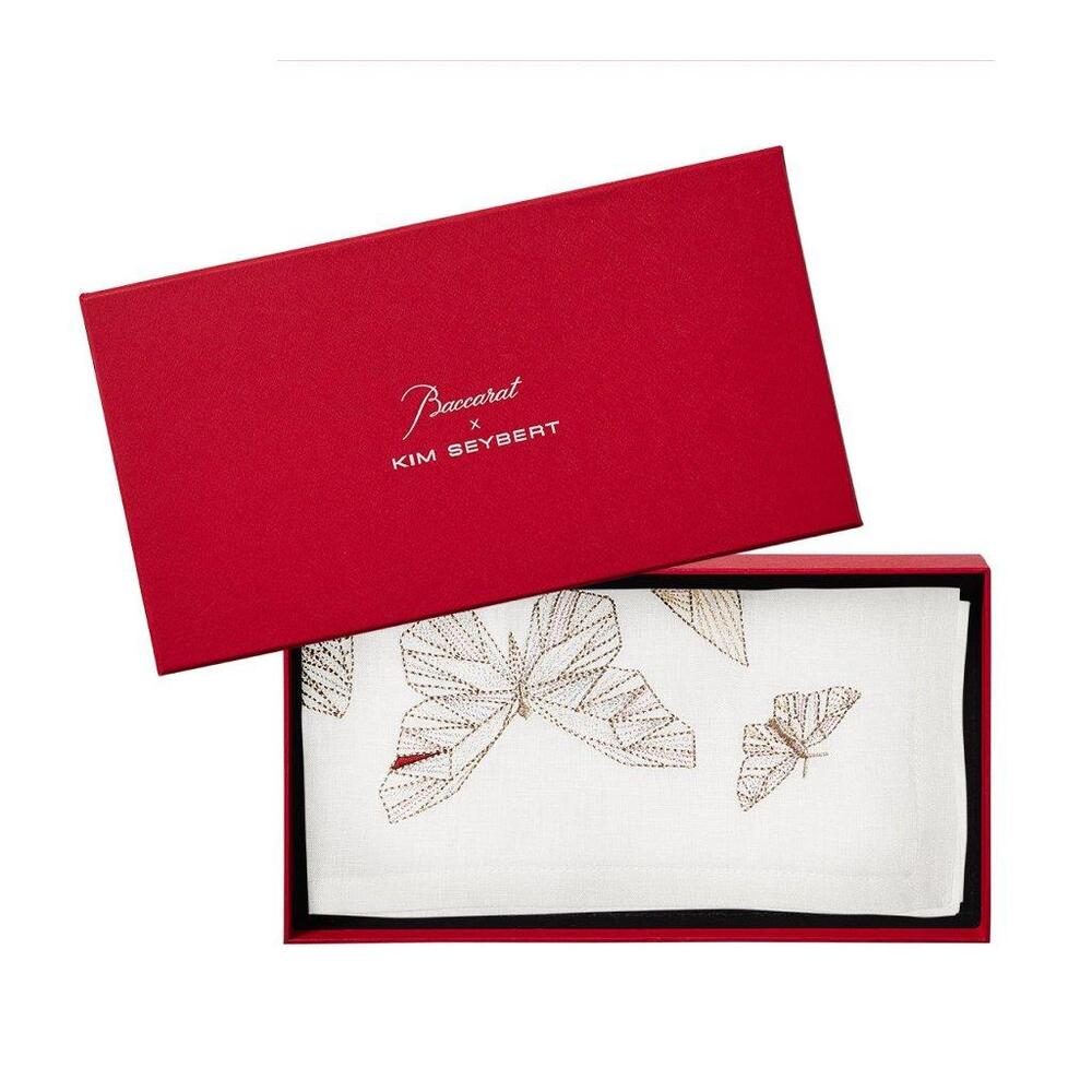 Diamant Butterflies Napkin in White & Multi - Set of 4 in a Gift Box by Kim Seybert 5