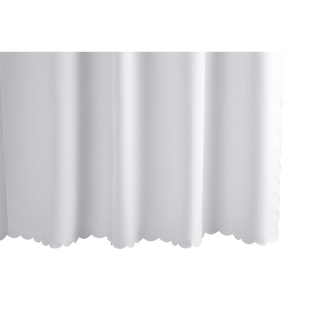 Diamond Pique Scallop 72" W x 72" L Shower Curtain White 