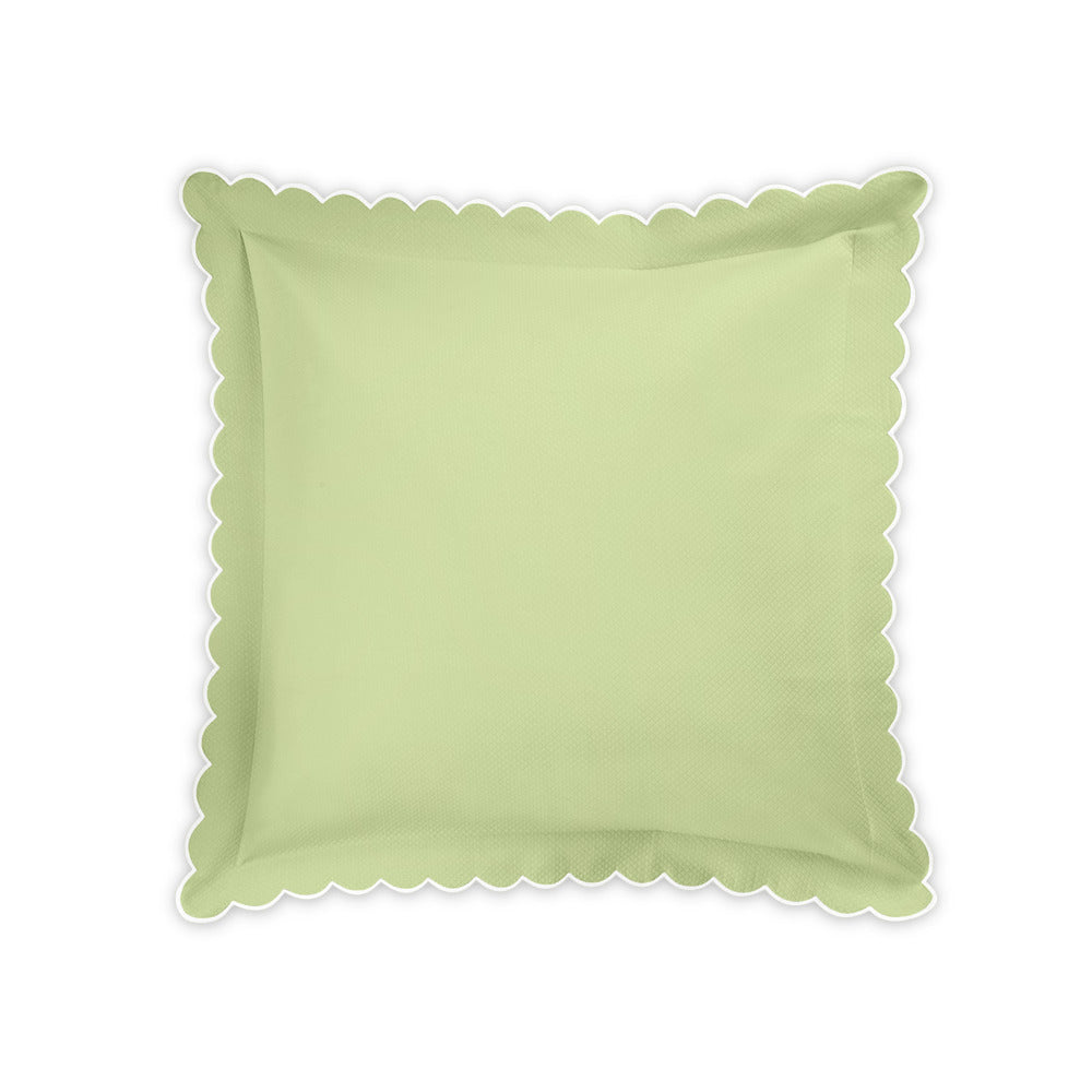 Diamond Pique Sham Spring Green Euro 