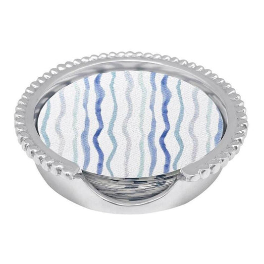 Dotty and Stripe Beaded Coaster Set by Mariposa 1