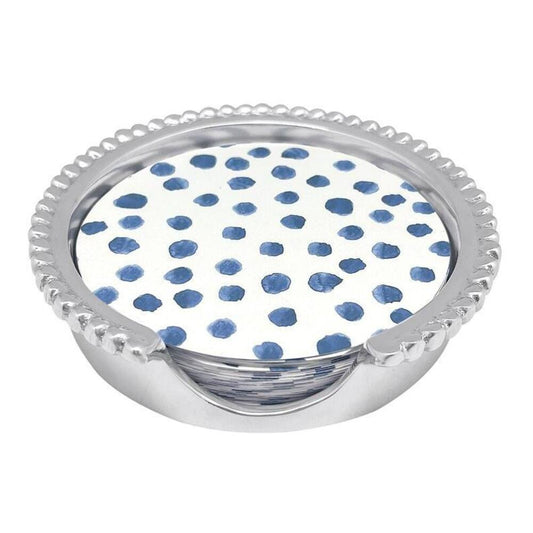 Dotty and Stripe Beaded Coaster Set by Mariposa 