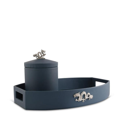 Dragon Vegan Leather Parlor Tray by Vagabond House 4
