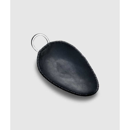 Durango Black Leather Oval Tray with Ring Handle by Mary Jurek Design 