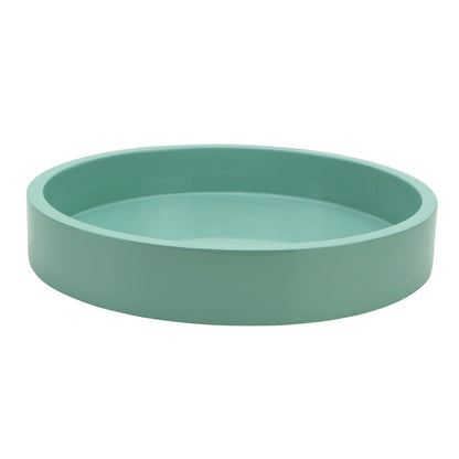 Eau De Nil Small Straight Sided Round Tray 8.5"x8.5" by Addison Ross