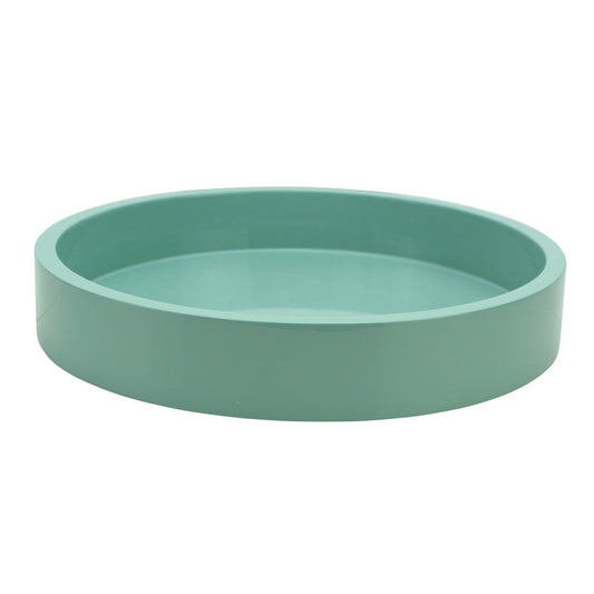 Eau De Nil Small Straight Sided Round Tray 8.5"x8.5" by Addison Ross