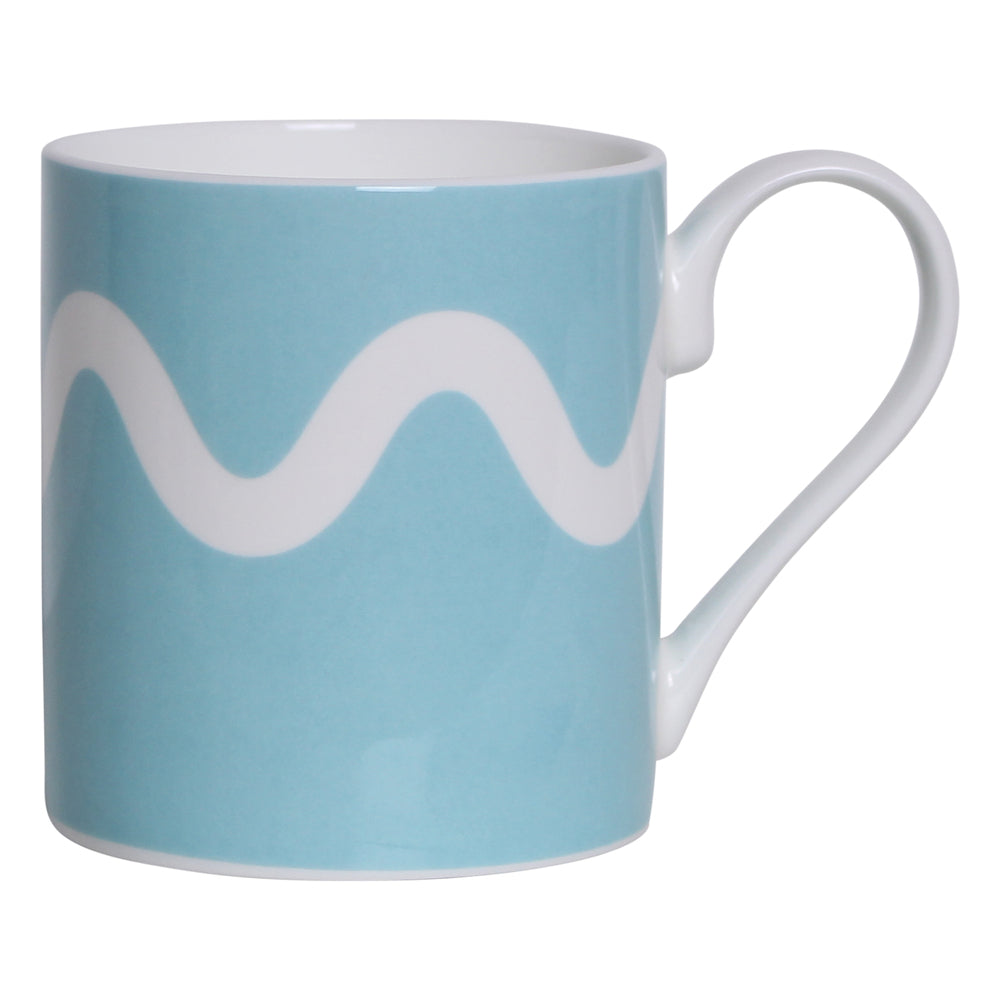 Eau de Nil Squiggle Fine China Mug - 280ml by Addison Ross