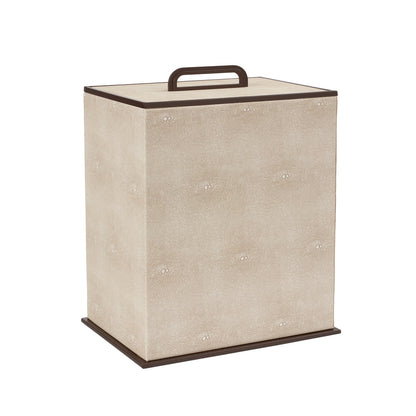 Ecru Faux Shagreen Bin by Addison Ross