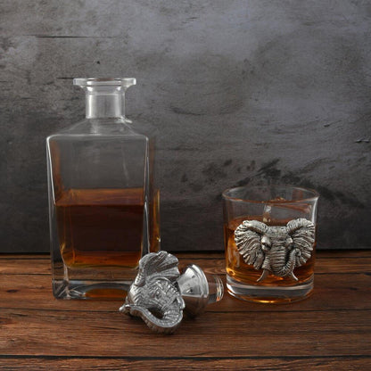 Elephant Decanter Set with Glass by Arthur Court Designs 1