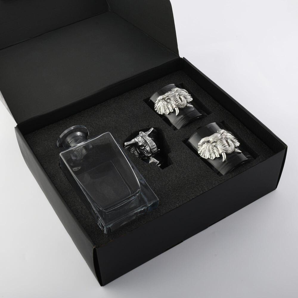 Elephant Decanter Set with Glass by Arthur Court Designs 2