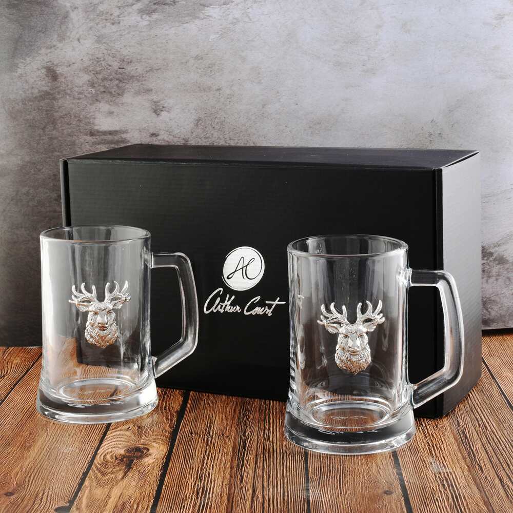 Elk Head Beer Mugs - Set of 2 by Arthur Court Designs 1