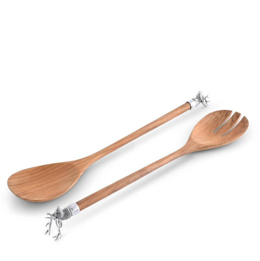 Elk Head Wood Salad Servers by Vagabond House 