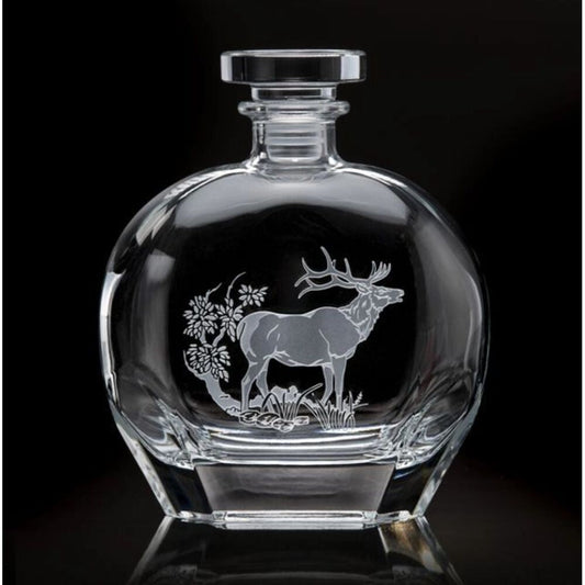 Elk Round Decanter American Wildlife by Julie Wear 