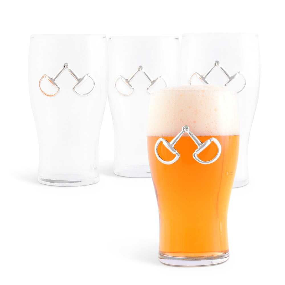 Equestrian Bit Beer Pint Glass - Set of 4 by Arthur Court Designs