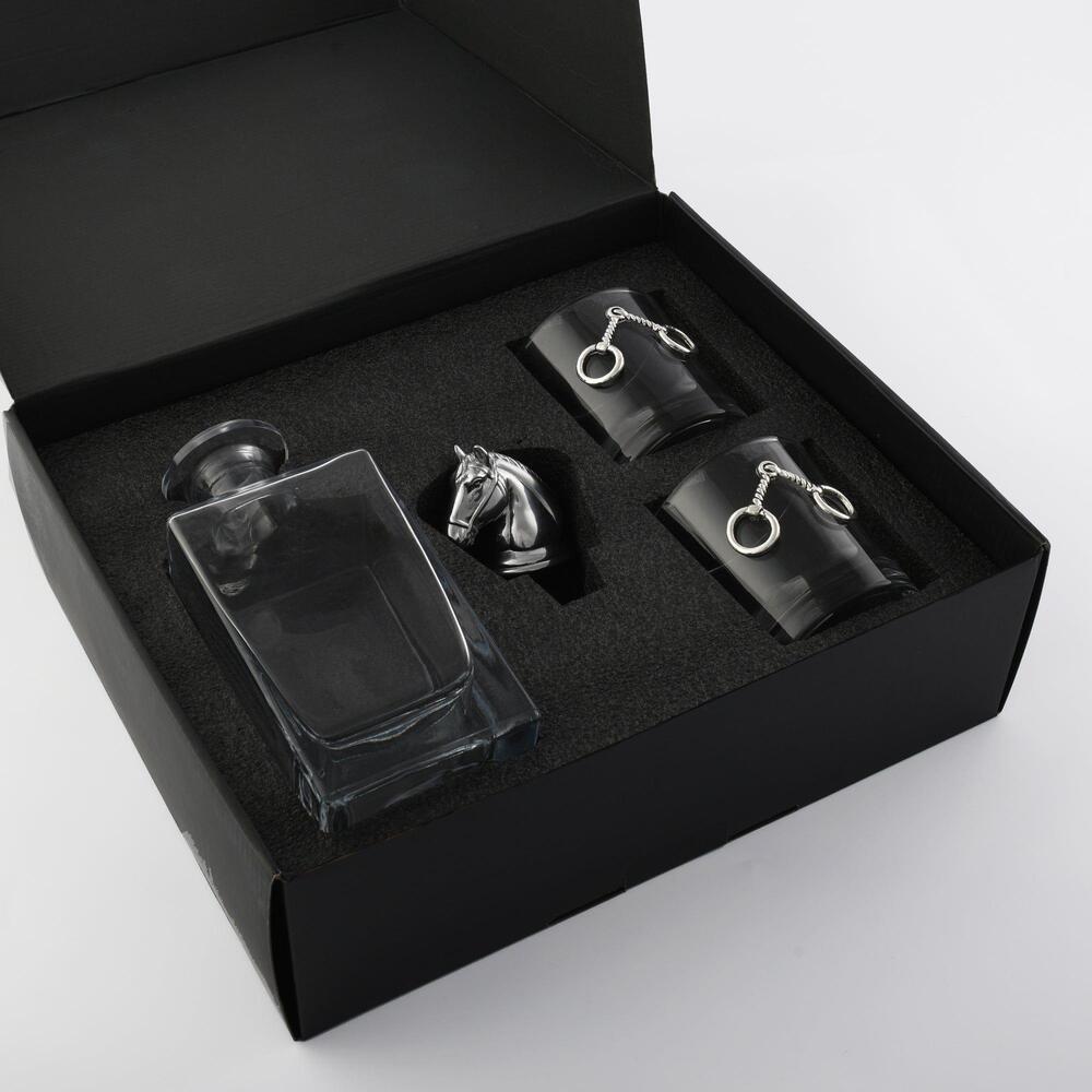 Equestrian Decanter Set with Glass by Arthur Court Designs 3