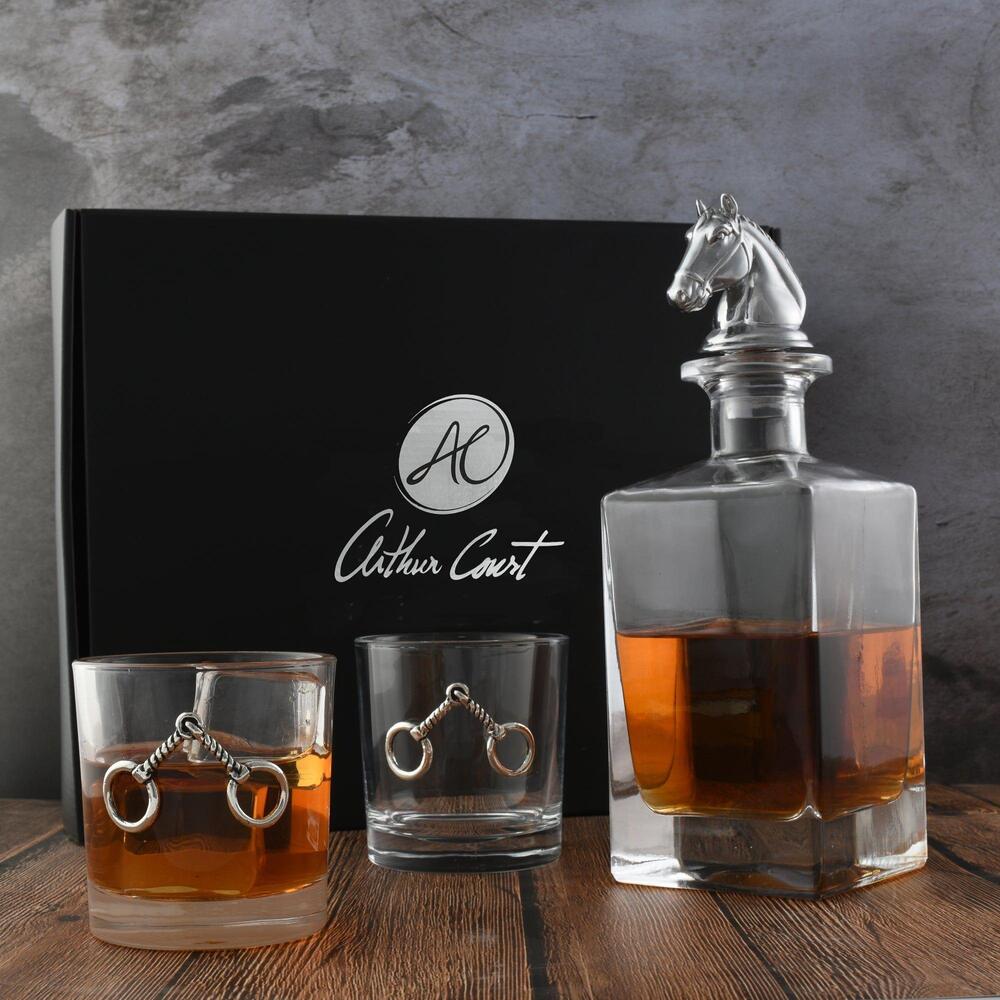 Equestrian Decanter Set with Glass by Arthur Court Designs 6