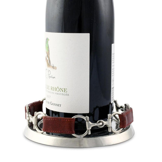 Equestrian Horse Bit Leather Wine Coaster by Vagabond House 