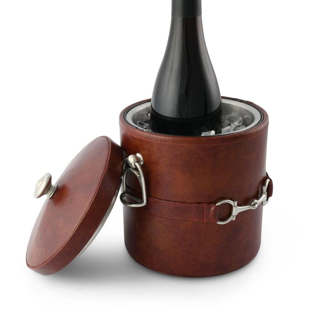 Equestrian Horse Bit Vegan Leather Ice Bucket by Vagabond House 1