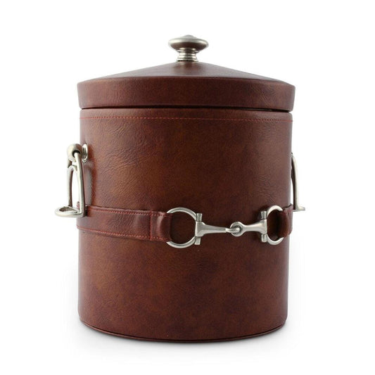 Equestrian Horse Bit Vegan Leather Ice Bucket by Vagabond House 