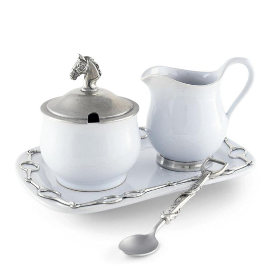 Equestrian Sugar and Creamer Set by Vagabond House 