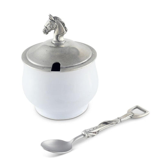 Equestrian Sugar Bowl and Spoon by Vagabond House 