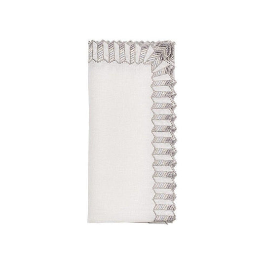 Etoile Napkin White & Silver by Kim Seybert 6