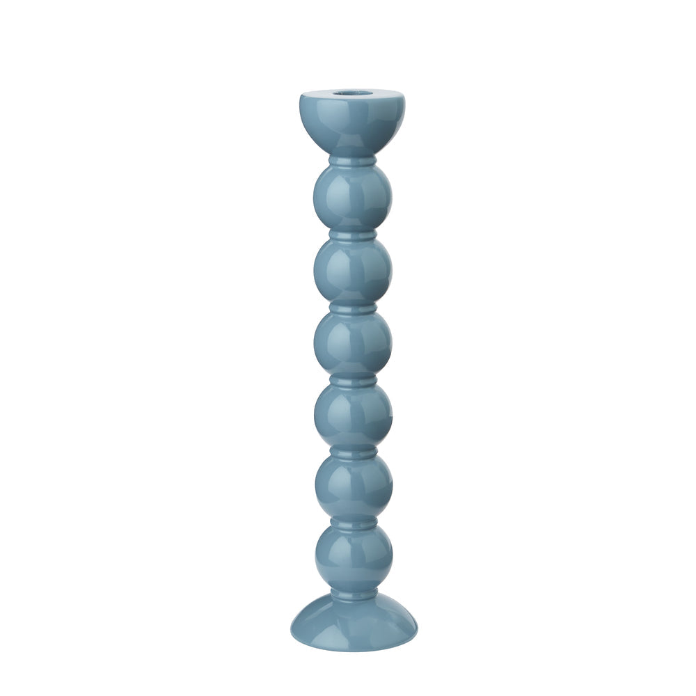 Extra Tall Chambray Blue Bobbin Candlestick - 33cm by Addison Ross