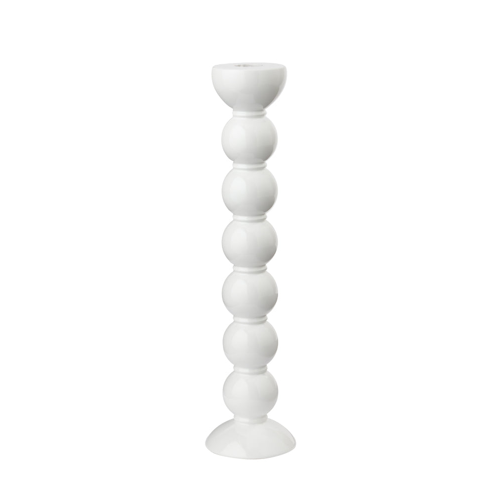 Extra Tall White Bobbin Candlestick - 33cm by Addison Ross