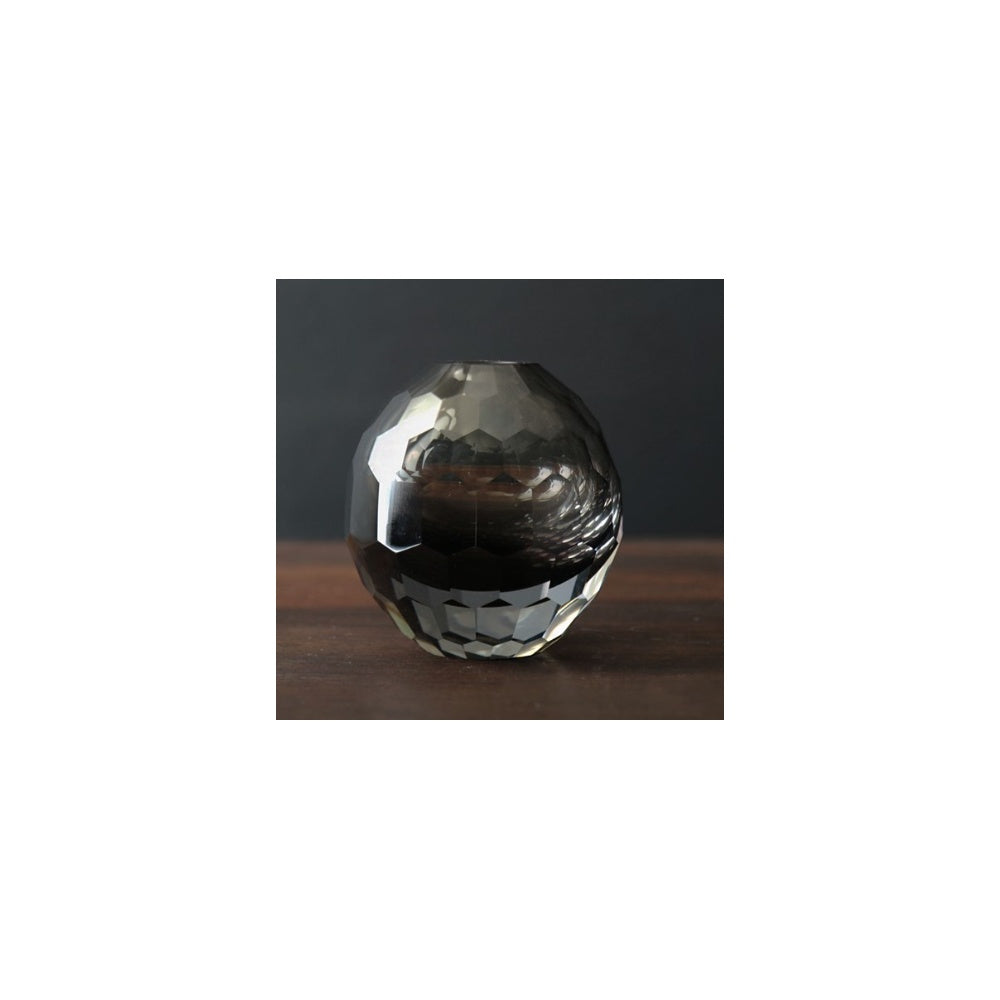 Faceted Round Bud Vase Gray by Beatriz Ball 