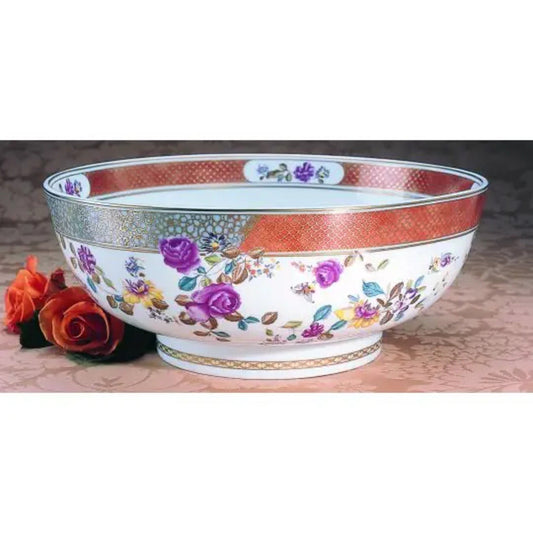 Famille Rose Round Punch Bowl by Mottahedeh