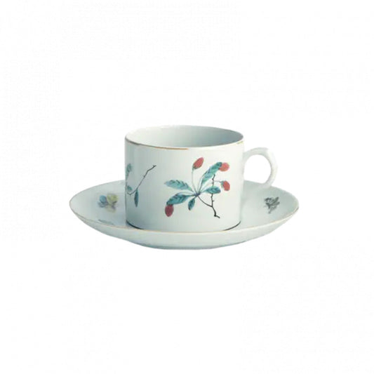 Famille Verte Can Tea Cup & Saucer by Mottahedeh