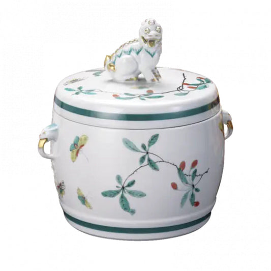 Famille Verte Fu Dog Jar by Mottahedeh