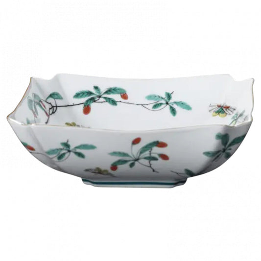 Famille Verte Low Square Bowl by Mottahedeh