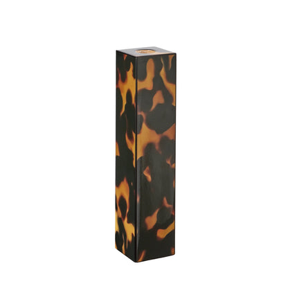 Faux Tortoiseshell Lacquer Tall Candlestick - 24cm by Addison Ross